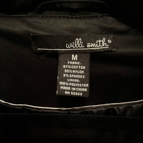 Black rain/trench coat with belt and ruffles, size M - Picture 4 of 5